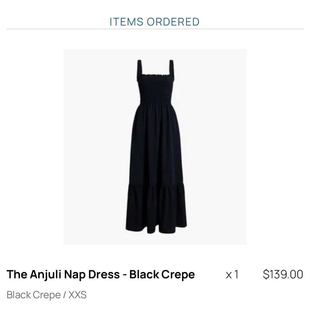 NWT Hill House Anjuli Maxi Dress — Black Crepe